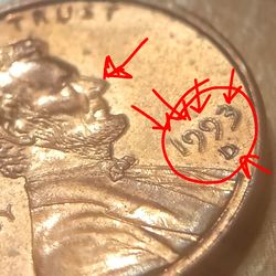 1993 D Error enny doubling all over