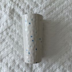 New White Vase with Blue Stars