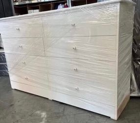 8 drawer white