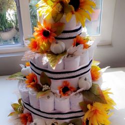 Fall Theme Diaper Cake
