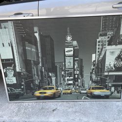 New York ”Time Square” Picture 55” X 39”1/2H In Good Condition $40 Firm On Price