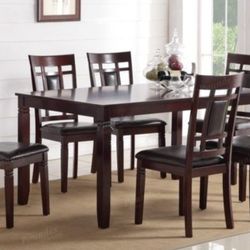 Brand New Espresso 7pc Dining Table Set