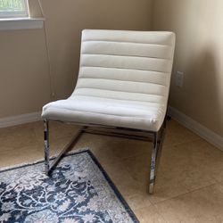 Parisian Leather Sofa Chair White.  REDUCED $150