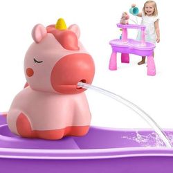 new Water Table Pump for Toddlers, Unicorn Toys Battery Powered Pump for Water Table Cordless Work Splash Toys Kids Toddler Summer Outddor Toys  About