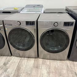 LG thinQ washer and dryer set electric with warranty