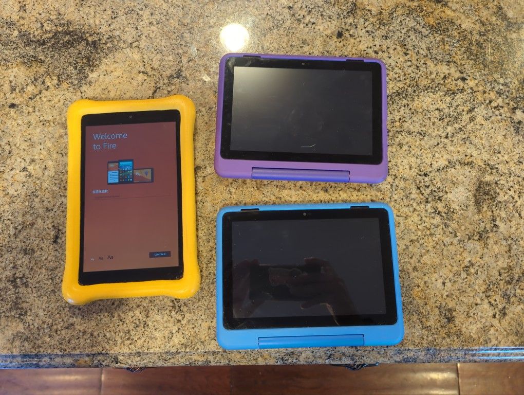 3 Amazon Fire Tablets
