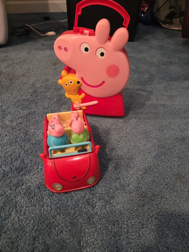 PEPPA PIG WORKING CAR AND CHARACTERS, CASE SEE DESCRIPTION