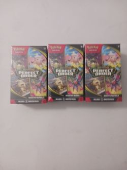 3 Pokemon TCG Perfect Order Factory Sealed Booster Bundle Box 6 Packs Per Box