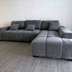 Grey Modern Sectional Sofa New Style 120x78 Linen