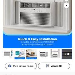 BRAND NEW IN BOX MIDEA ROOM AIR CONDITIONER 8,000 BTU FOR UP TO 350 SQ FT WITH REMOTE CONTROL