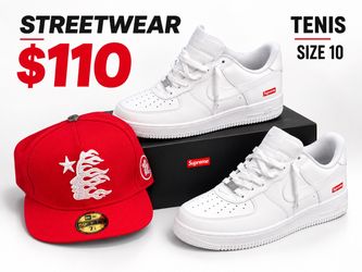 Nike Air Force 1 Supreme White Size 10