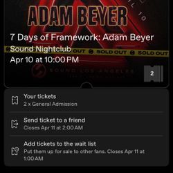 ADAM BEYER 4/10/2026 AT SOUND NIGHTCLUB