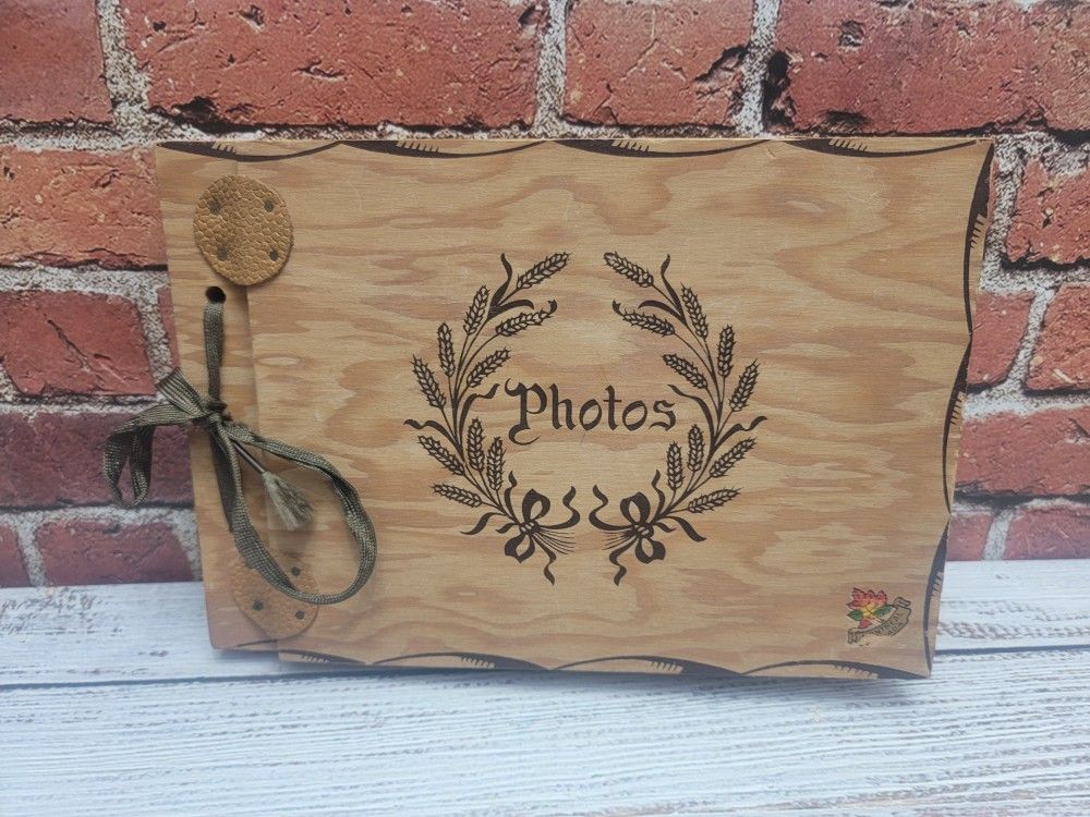 Vintage Wooden Photo Album w/ 57 Photos - Canada