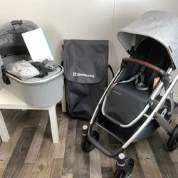 Uppababy Cruz V2 Stroller with Bassinet Light Grey