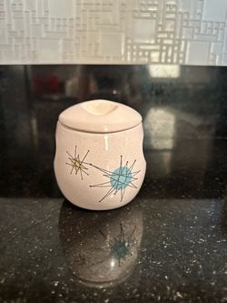 MCM Franciscan ware Starburst Lidded Sugar Bowl Dish Atomic