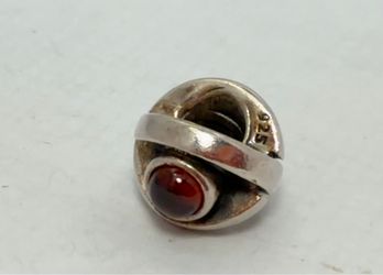 1 Pandora Sterling Silver Garnet Red Eye Cabochon January Birthstone Charm