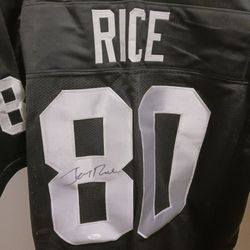 Very Rare Raiders Jerry Rice Autograph Black Jersey 