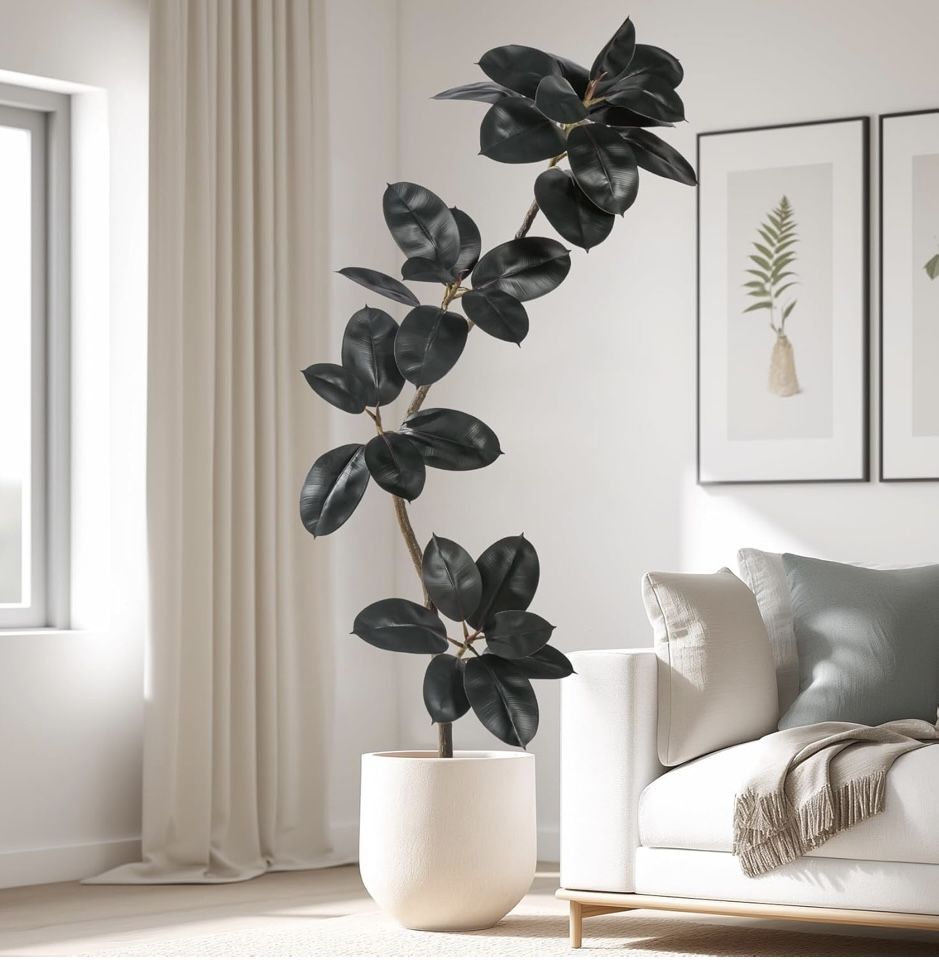 5.2ft Artificial Rubber Tree Faux Plants Indoor Faux Floor Artificial Trees