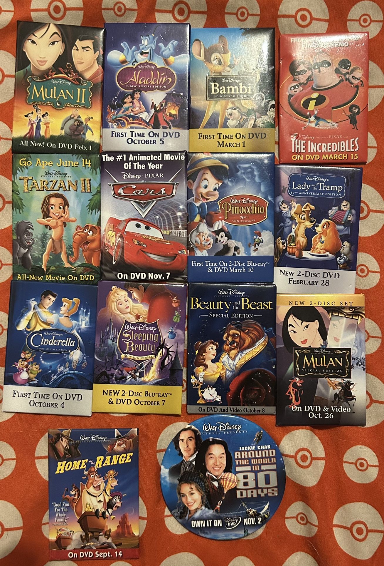 Vintage Disney Movie Promotion Pins Posters 