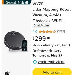 Wyze Robot Vacuum With Multi Floor Lidar Mapping.