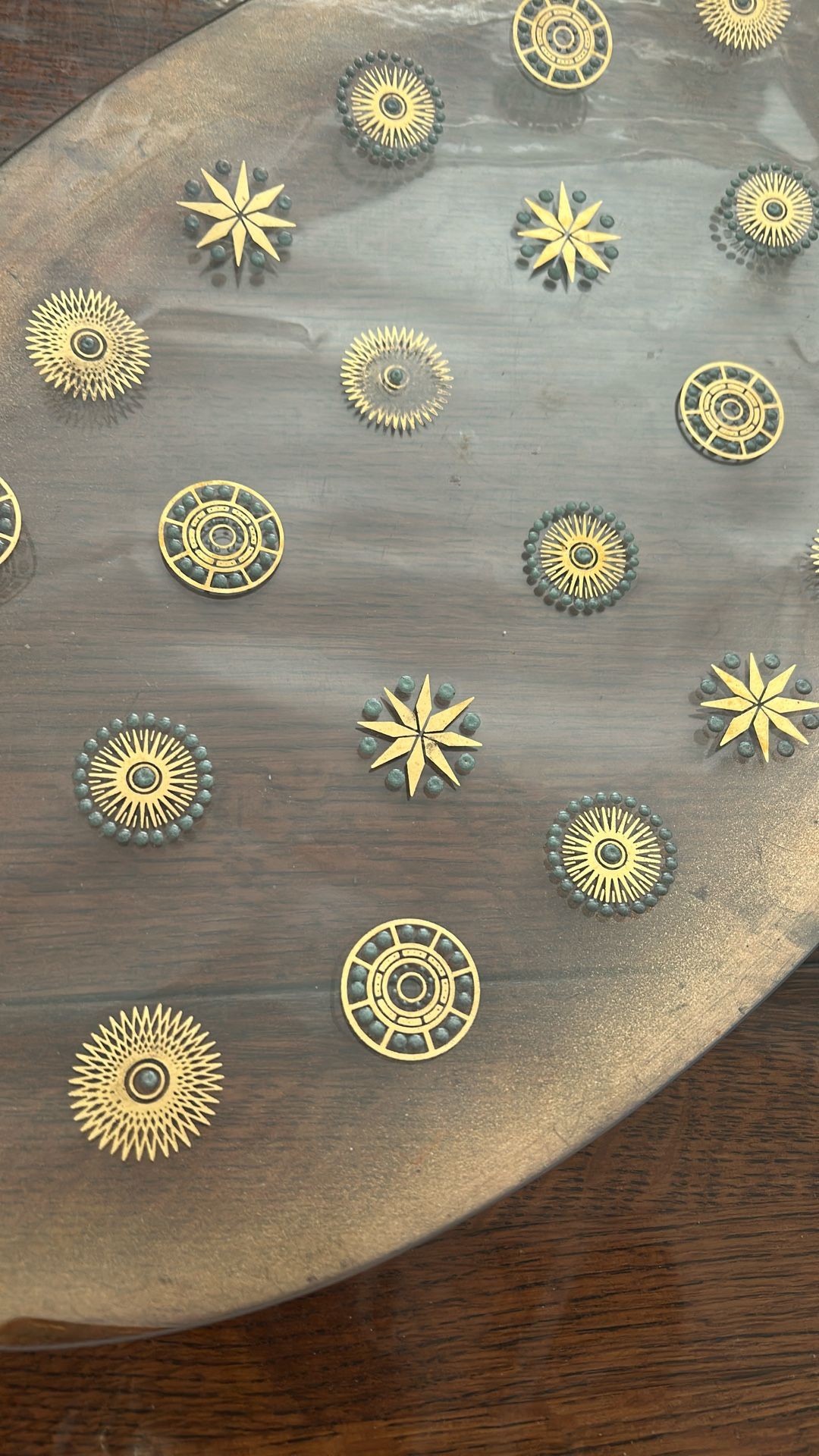 Glass Serving Platter Atomic Starburst