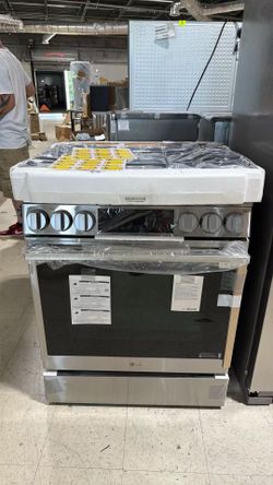 ❤️‍🔥 LG 30-in Standard 5 burners Air Fry Convection Oven Slide-In Dual Fuel Range