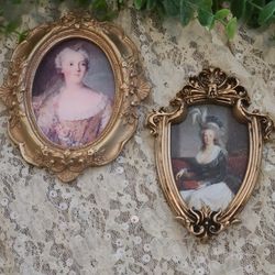 Mini Victorian Portraits In Small Baroque Frames 