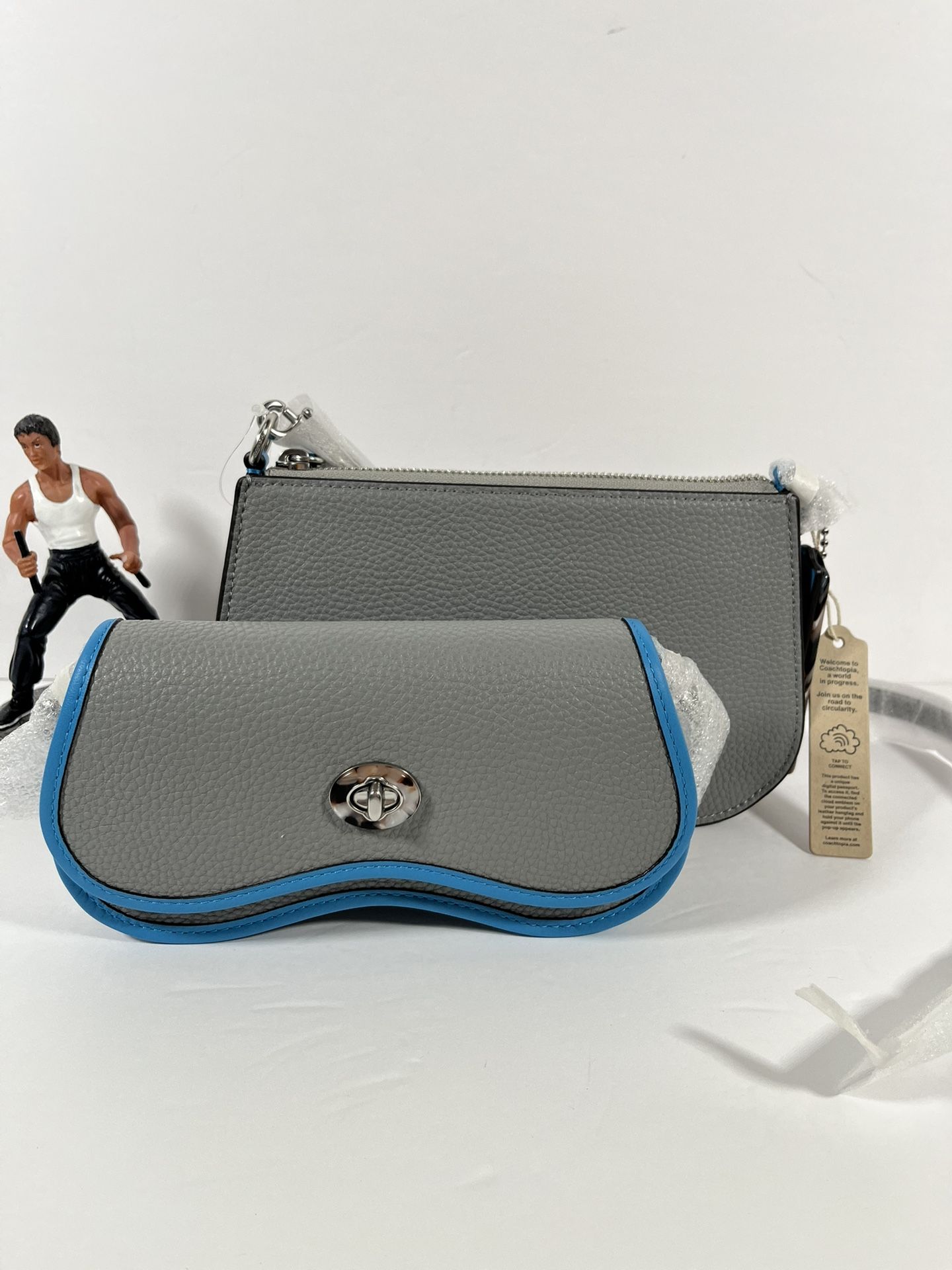 Coach Cloud Wavy Double Pouch Bag In Coachtopia Leather NWT