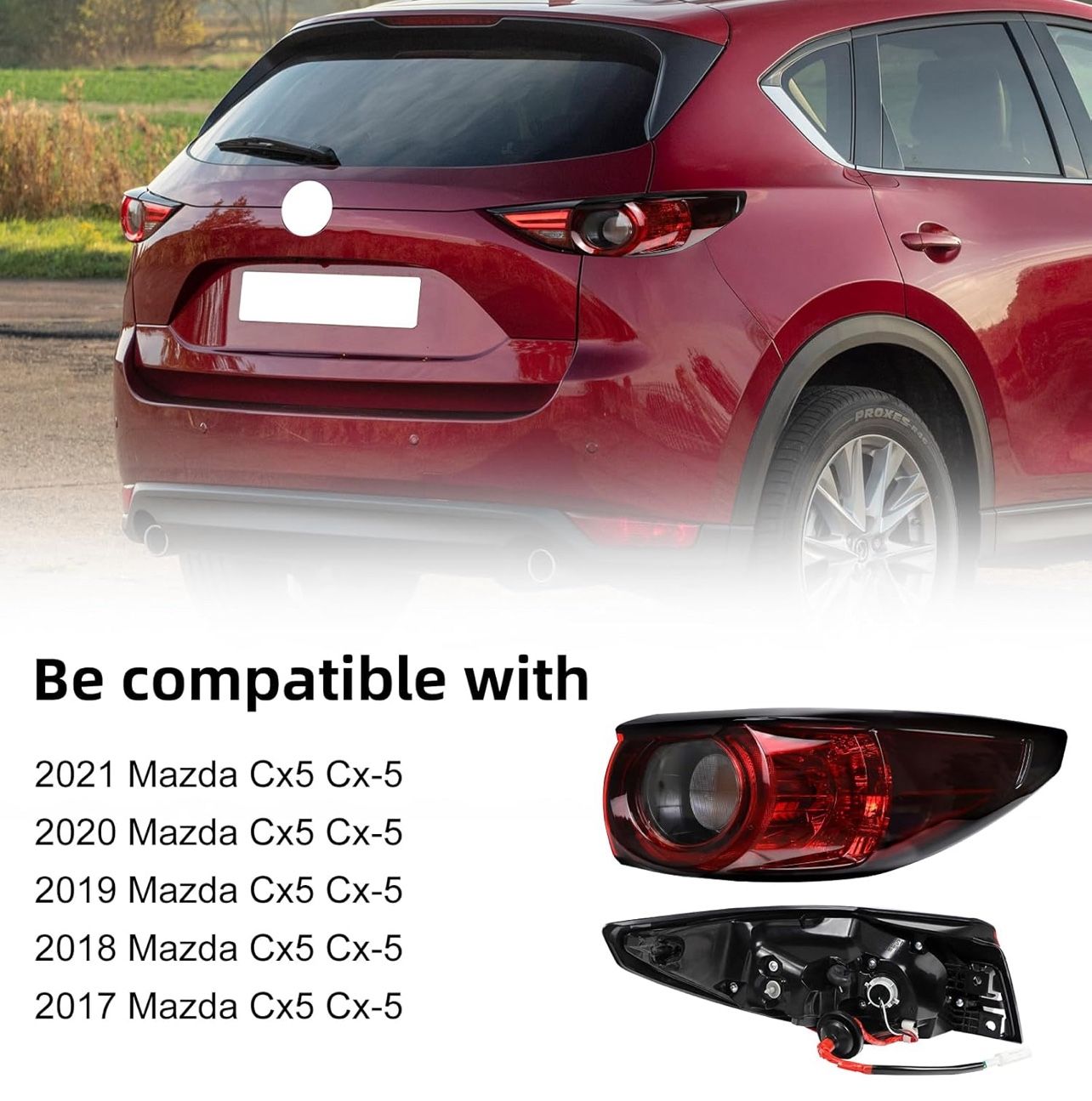 2017 to 2021 Mazda CX-5 Passenger Side Outer Rear Halogen Tail Light