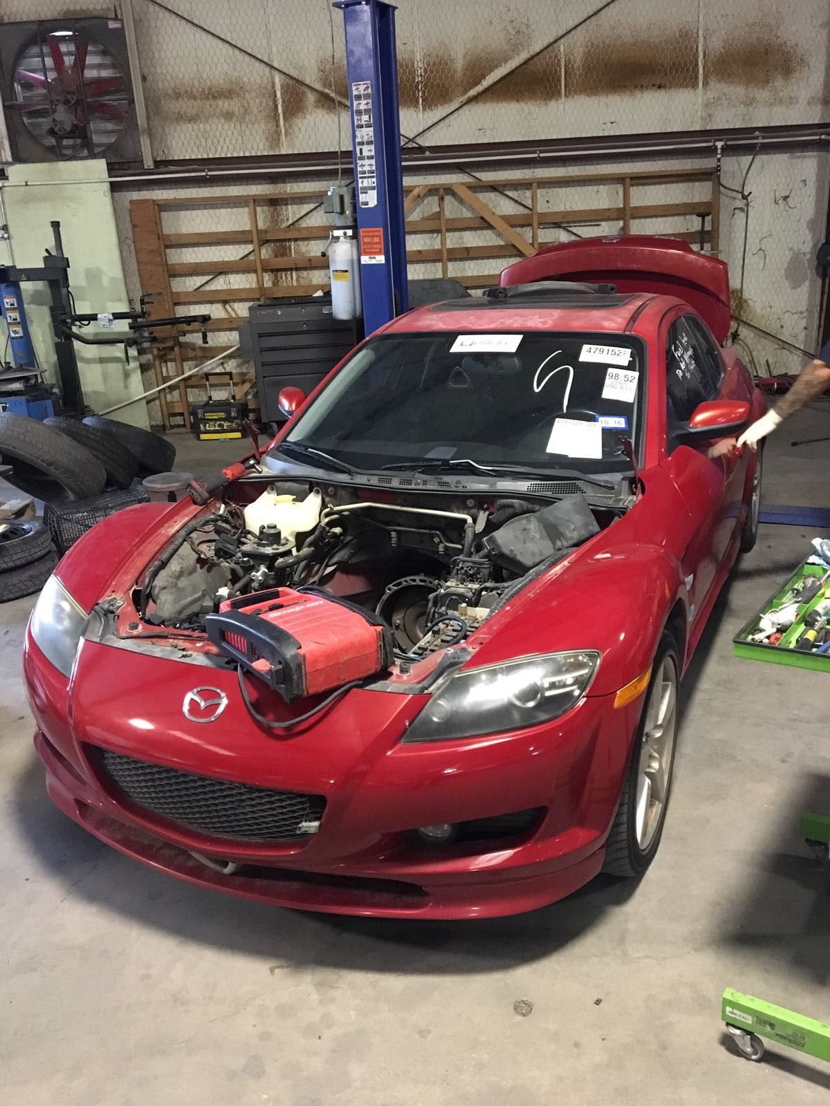 2004 2005 2006 2007 2008 2009 2011 MAZDA RX8 HOOD BUMPER FENDER DOOR TRUNK LID ENGINE TRANSMISSION WINDOW GLASS WHEEL RIM HEADLIGHT SEAT OTHER PARTS