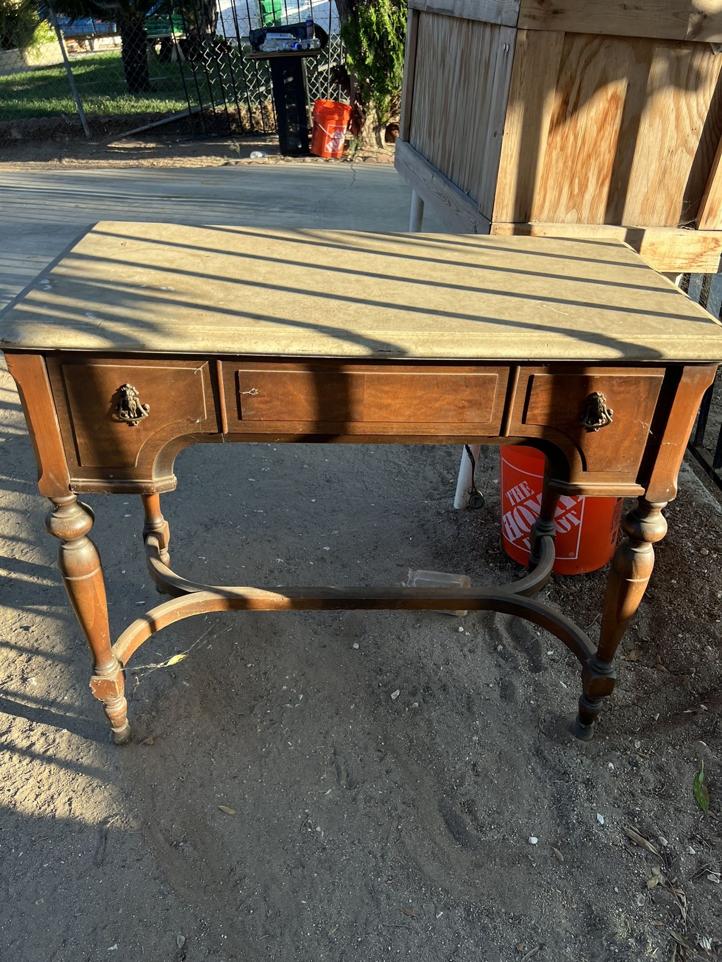 Desk With Antique Sewing Machine