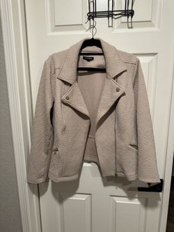 Women’s Knit Cream Light Weight Moto jacket