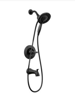 Delta Arvo In2ition 2-in-1 Rough Included Single-Handle 4-Spray Tub and Shower Faucet 1.75 GPM in Matte Black Valve Included