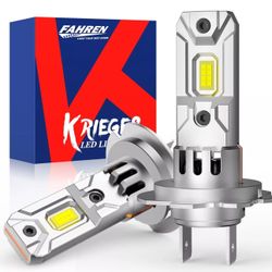 Fahren Krieges H7 LED Light Bulbs 24000LM 6500K Cool White Pair 700% Brighter,