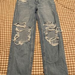 american eagle super high rise straight jeans 