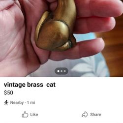 Vintage Brass Cat