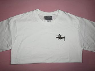 STUSSY LOGO WHITE BLACK T-SHIRT NEW SALE YOUNG MEN SIZE L A5