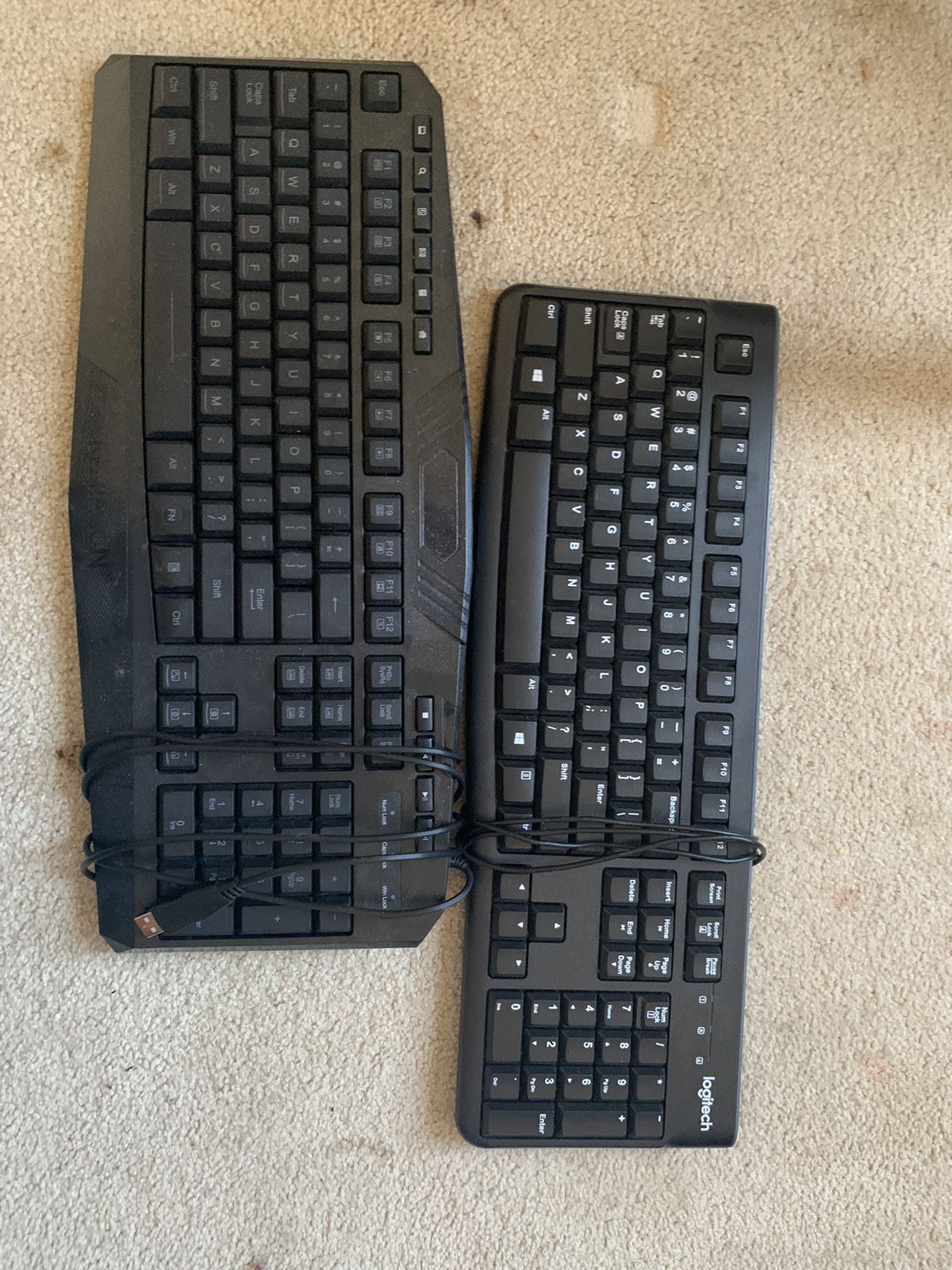2 Keyboards Red Dragon And Logitech