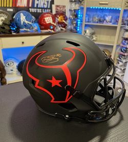 Texans Dalton Shultz Autographed Full Size Authenticated Replica Helmet