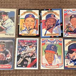 Lot Of 8 Eight Original Genuine Hand Signed Autograph Of Cleveland Indians Baseball Cards