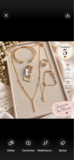 Piece Gold-Tone Jewelry Set – Necklace, Bracelets, Ring & Earrings