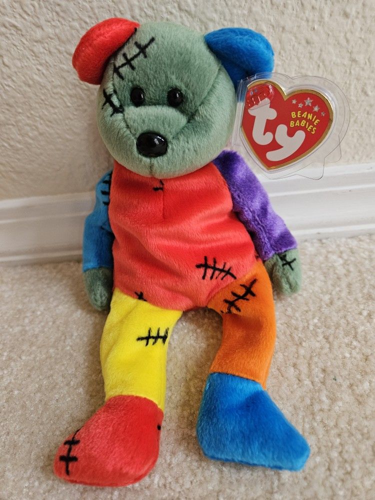 Beanie Babies Collection Frankenteddy Collectable Ty Beanie Bear Retired Bear