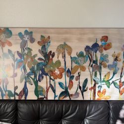Large Jennifer Hollack “Nectar” Floral Wall Art – Wood Mounted Print