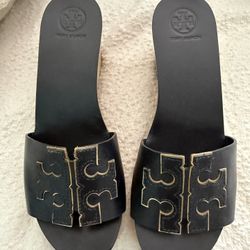 Tory Burch Ines Wooden Wedge Sandals 