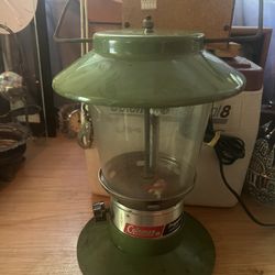 Vintage Coleman Propane Camping Lantern Model 5114 Mantle Pyrex Glass