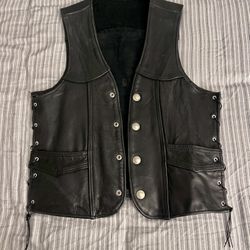 Leather Vest Jacket - Motorcycle - Heavy Metal 