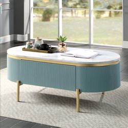 Coffee Table Light Teal Finish, New Especial Price 