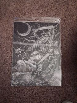 Black and White Fantasy Art Print in Sleeve