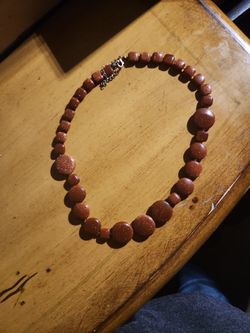 Vintage Genuine Gold sandstone Beaded Necklace