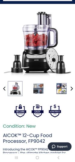 AICOK™ 12-Cup Food Processor, FP9042. Brand new. 